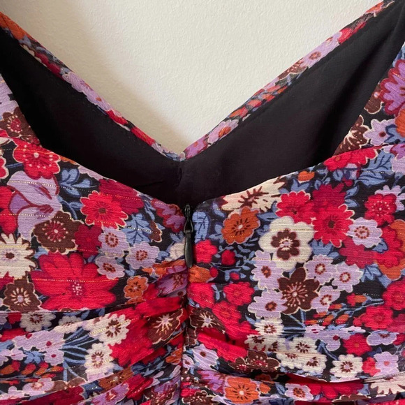 Zara Ruched Floral Mini Dress Blogger Fav Floral Sz XS - Picture 7 of 9